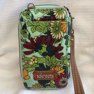 Sakroots Smartphone Wristlet with Floral Pattern